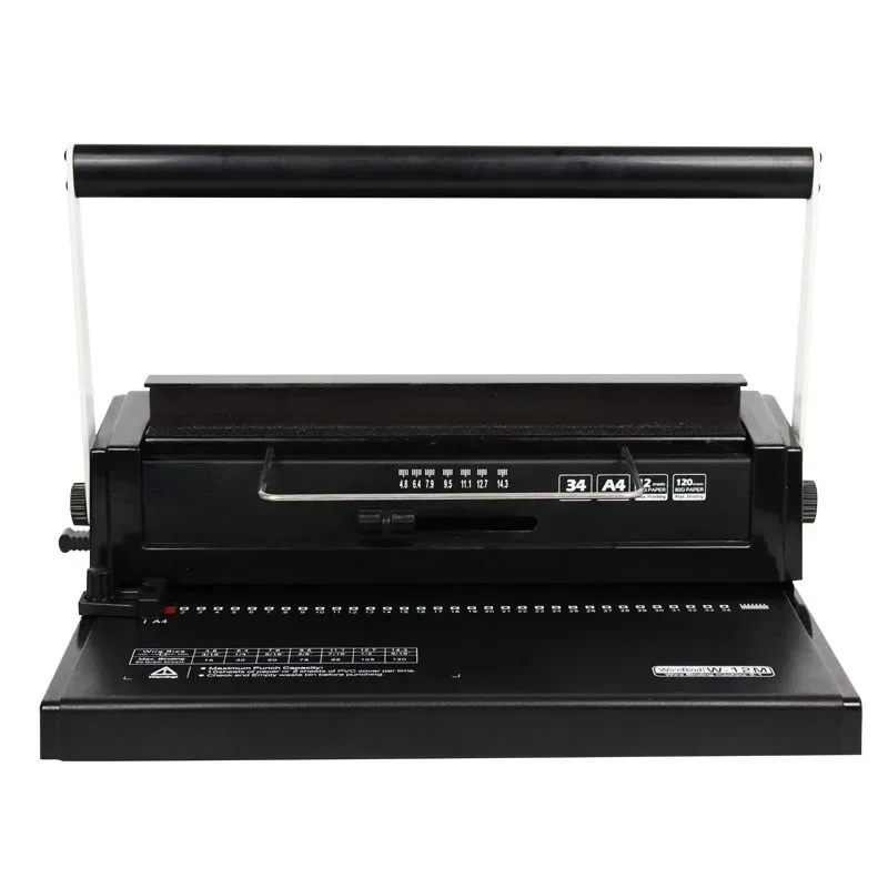 

W12m Iron Ring Binding Machine 34 Hole Loose Leaf Iron Ring Punching Machine Double Coil Manual Wire Binding Machine