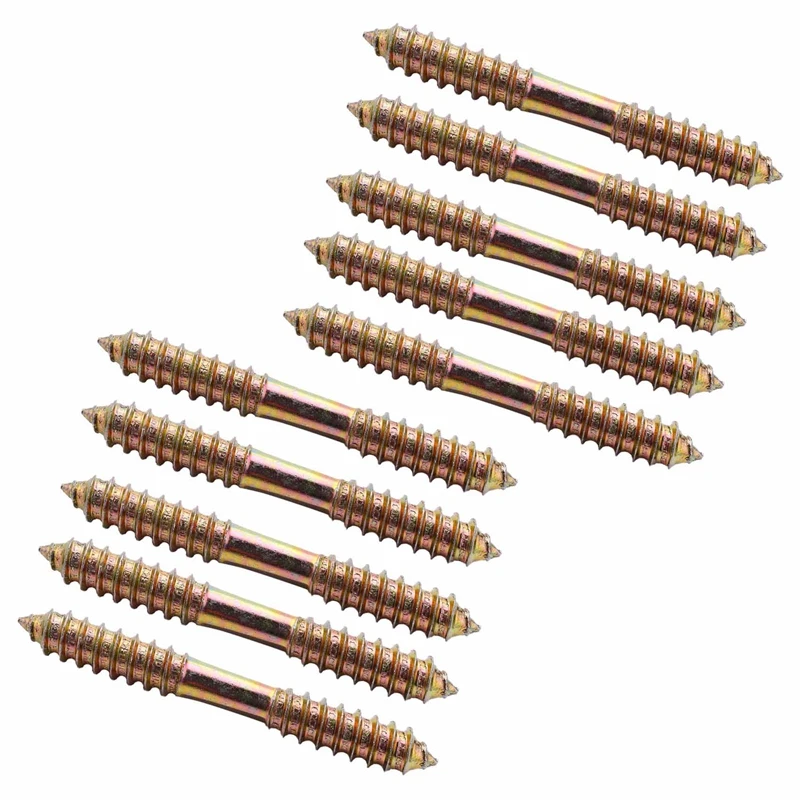 

M8 X 70Mm Double Ended Wood To Wood Furniture Fixing Dowel Screw 10Pcs Retail