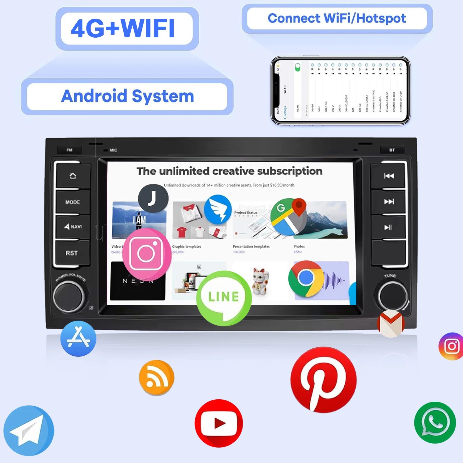 6.2"Android Car Radio for VW Volkswagen Touareg T5 Transporter Multimedia Player