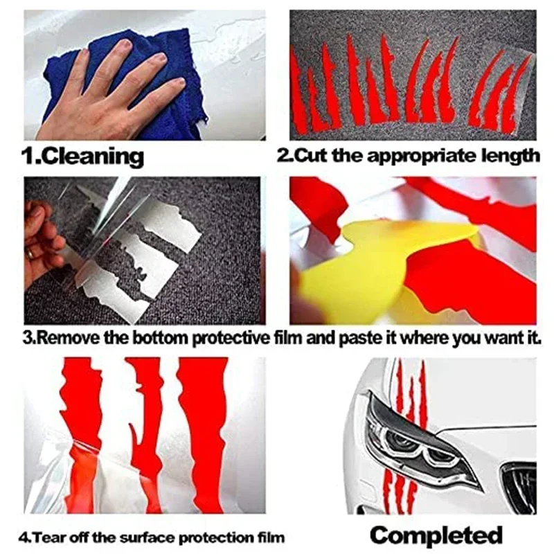 2 Pcs Car Ghost Claw Stickers, Lamp Decorative Claw Stickers, Hood Scratch Eyebrow Stickers, Waterproof Car Stickers