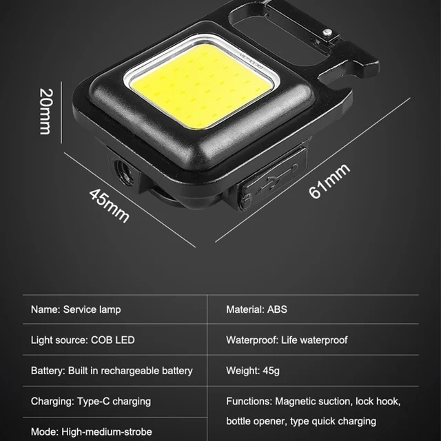 야외 활동 애호가, 캠퍼, 비상 대비에 이상적인 강력하고 다용도의 슈퍼 브라이트 COB LED 미니 손전등