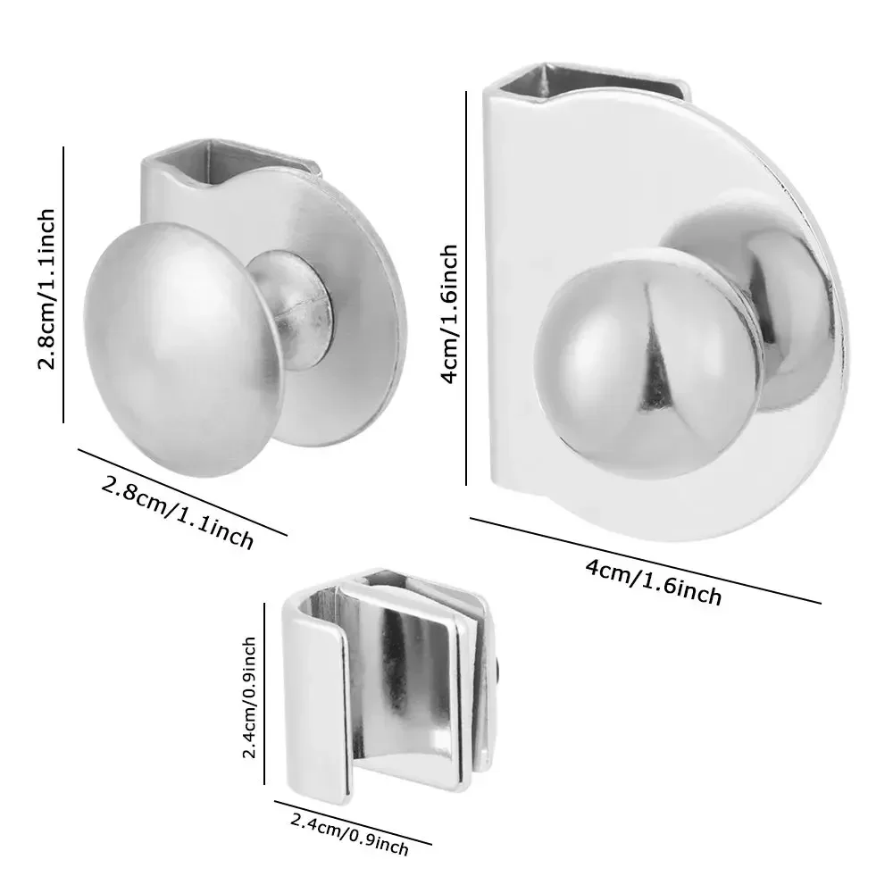 Stainless Steel Glass Door Handle Cabinet Clip Support