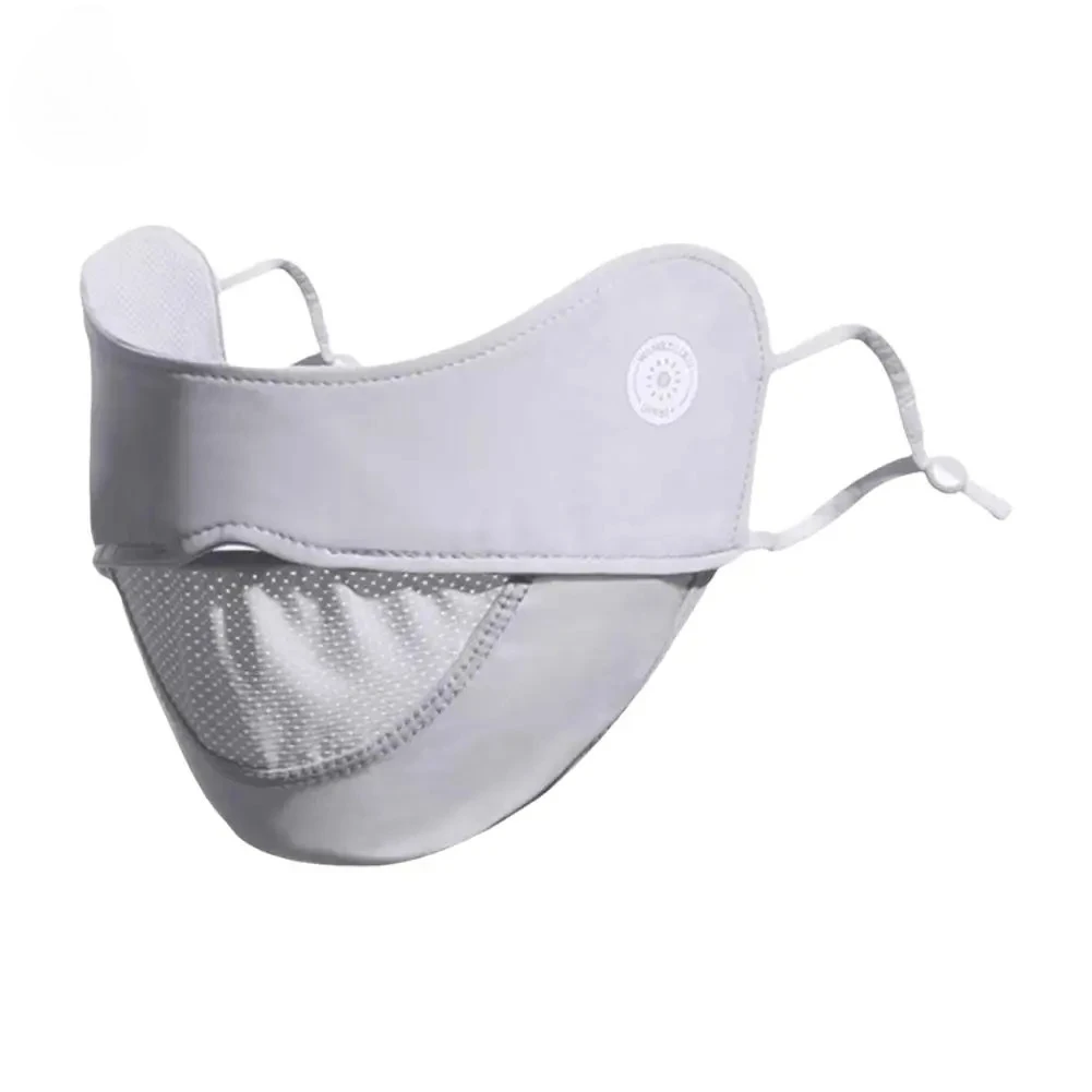 Women Ice Silk Mask Thin Breathable Mesh Face Cover Summer Outdoor Sunscreen Mask Adjustable Anti-UV Cycling Running Sport Mask