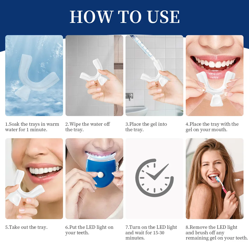 Teeth Whitening Instrument Teeth Whitening Gels Peroxide Dental Bleaching System Whitening Light Kit teeth whitening kit