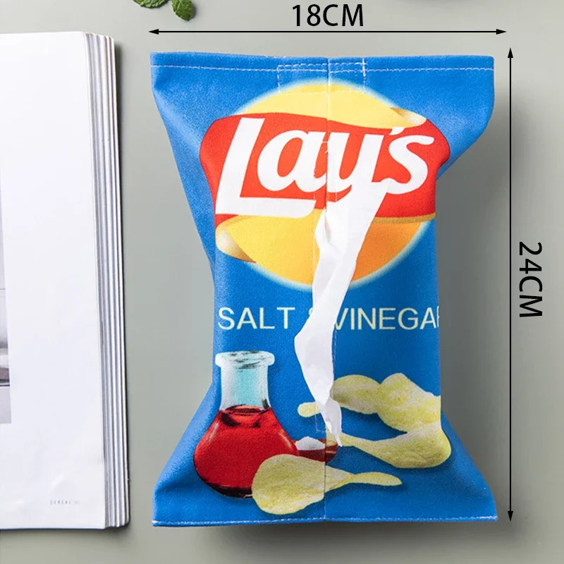 Creative Potato chip packaging bag style tissue box Living room facial tissue Bags Car Cute Paper box Household napkin paper box 3