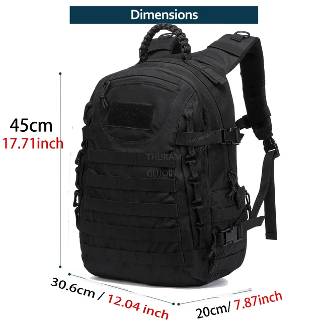 38L Tactical Backpack Style, Large Capacity Waterproof Outdoor Rucksack with MOLLE System, Hiking Camping Travel Bug Out Bag 4