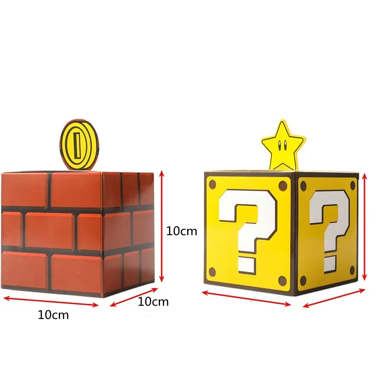 thumbnail image 5 of 5 cajas de regalo de Mario Bros, juguetes de dibujos animados, estrellas, bloques de preguntas, caja de figuras de anime para niños, decoración de fiesta de cumpleaños, caja de dulces, 5 of 5