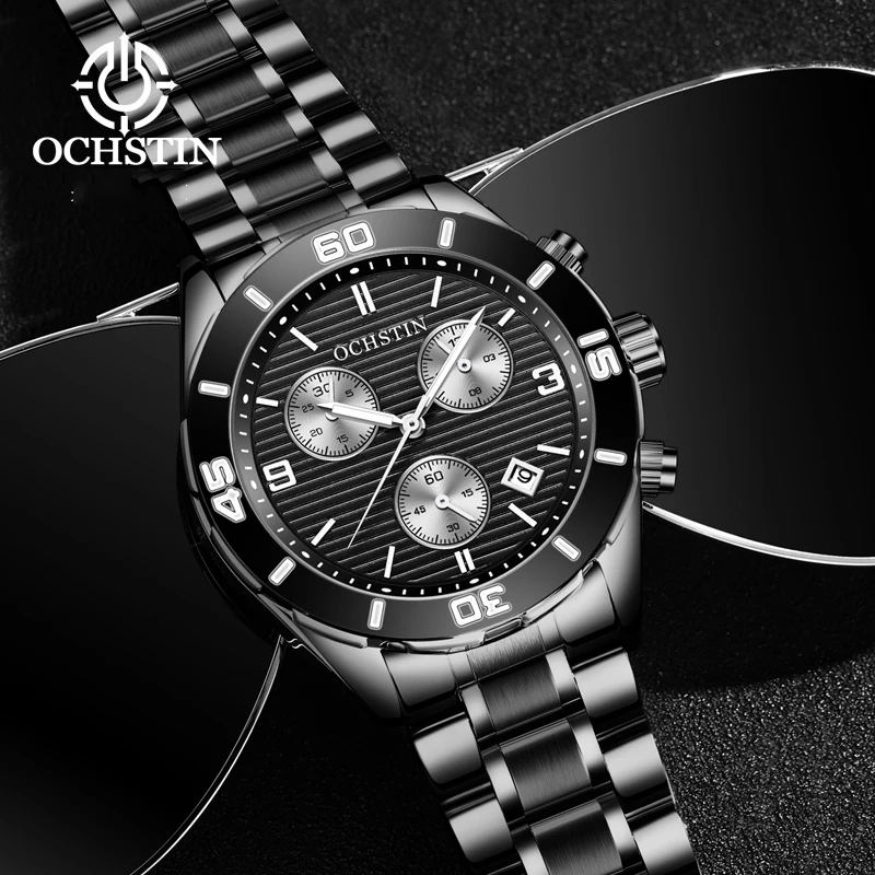 OCHSTIN Hot Model 2024 Mariner Series Hugh Simple Waterproof Watch Multifunction Quartz Movement Men's Quartz Watch