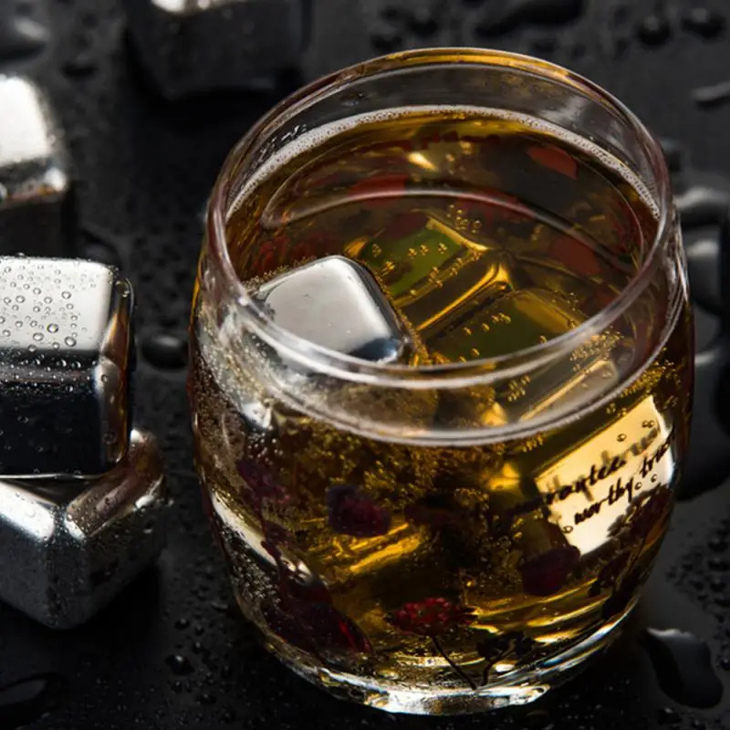 Stainless Steel Ice Cubes Reusable Chilling Stones for Whiskey Wine Keep Drink Cold Longer SGS Test Pass