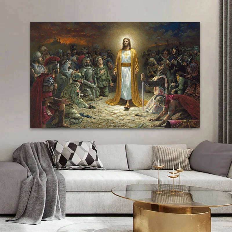 

Abstract Jesus Christ Portrait Posters and Prints Church Wall Art Pictures Famous Oil Canvas Painting for Living Room Home Decor