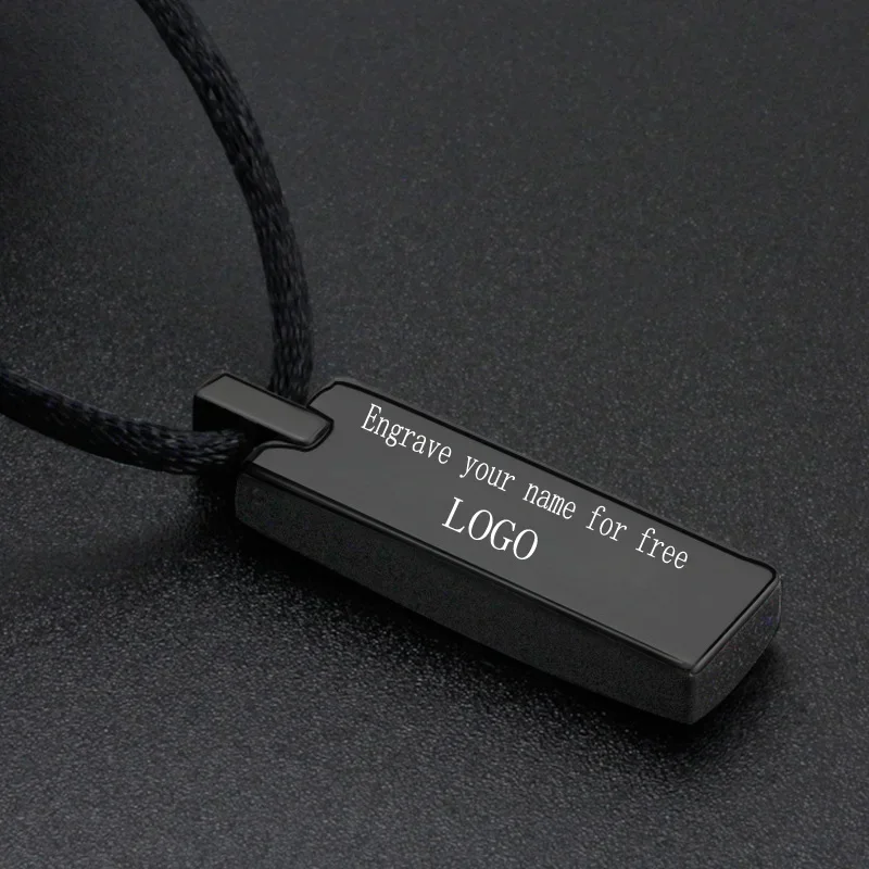 DIY Free Engraving Tungsten Steel Men's Pendant Hip Hop Punk Street Net Red Couple Collarbone Sweater Chain Jewelry Necklaces