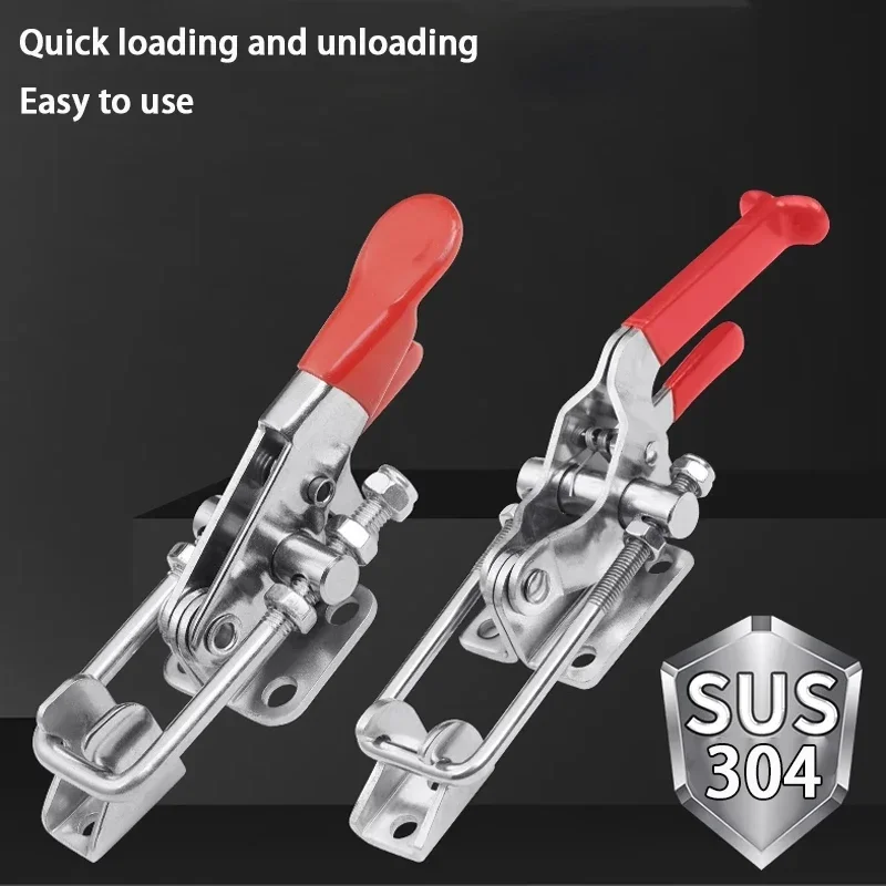 Self-locking 304 Stainless Steel Fixture Lock Buckle Box Buckle Clamp Tool for Quick Press Door Bolt buckle clamp