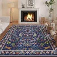 Retro Living Room Carpet Floral Animal Fashion Light Luxury Bedroom Plush Mat Washable Non-slip Easy Clean Large Rugs КоверTapis 1