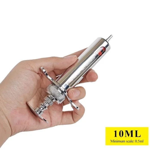 10/20/30/50ml Metal Automatic Veterinary Syringe Adjustable Dose Vaccine Injecti