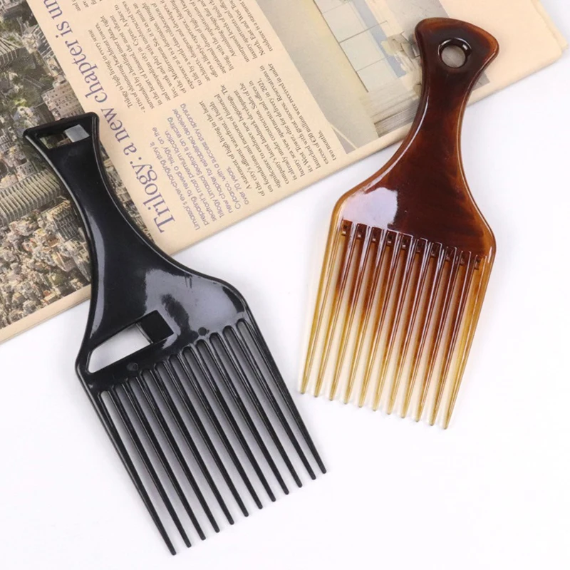 Schwarze Faust Afro Pick Metall breite Zähne Haarkamm für voluminöse Haars tyling anti statische Kamm bürste Entwirrungskamm – Detail 4