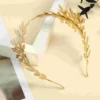 Golden Leaf Headband Leaf Vintage Bridal Headband Greek Roman Laurel Leaf Bracelet Weeding Birthday Leaves Headwear Bridal decor 1