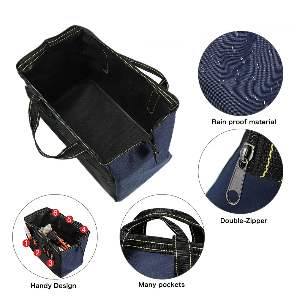 Multi-Function Tool Bag 1680D Oxford Cloth Electrician Bag Multi-Pocket Waterproof Anti-Fall Storage Bag 4