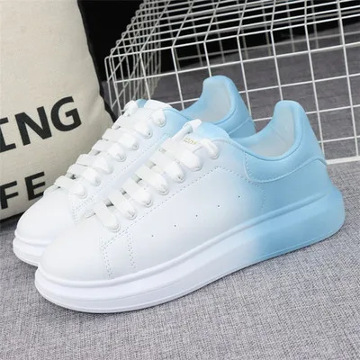 Patent Leather New White Shoes Thick-soled Couple Heightening Shoes Spring Autumn Fashion Trend Board Shoes Students Sneakers 44 women's vulcanize shoes discontinued Vulcanized Sneakers