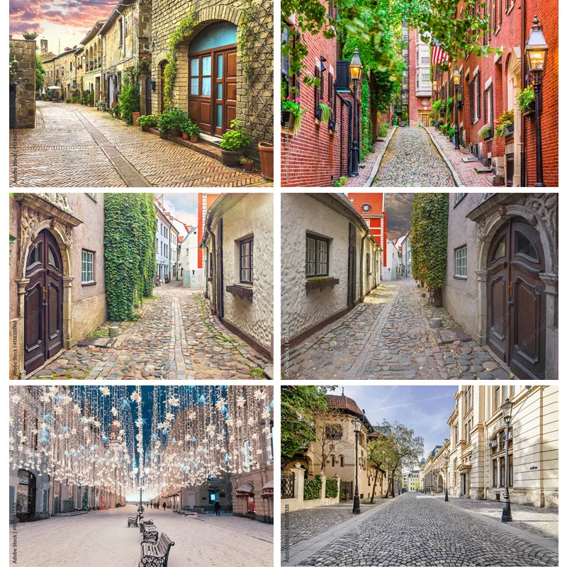 

SHUOZHIKE Vintage European Street View Scenery Photography Backdrops Props Wedding Portrait Photo Backgrounds Studio JJD-02