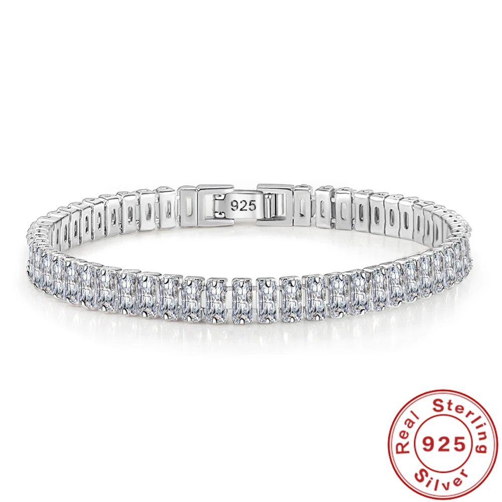 

925 Sterling Silver Bracelet Elegant Zircon Crystal Fashion Jewelry For Women Engagement Wedding Glamour Jewelry