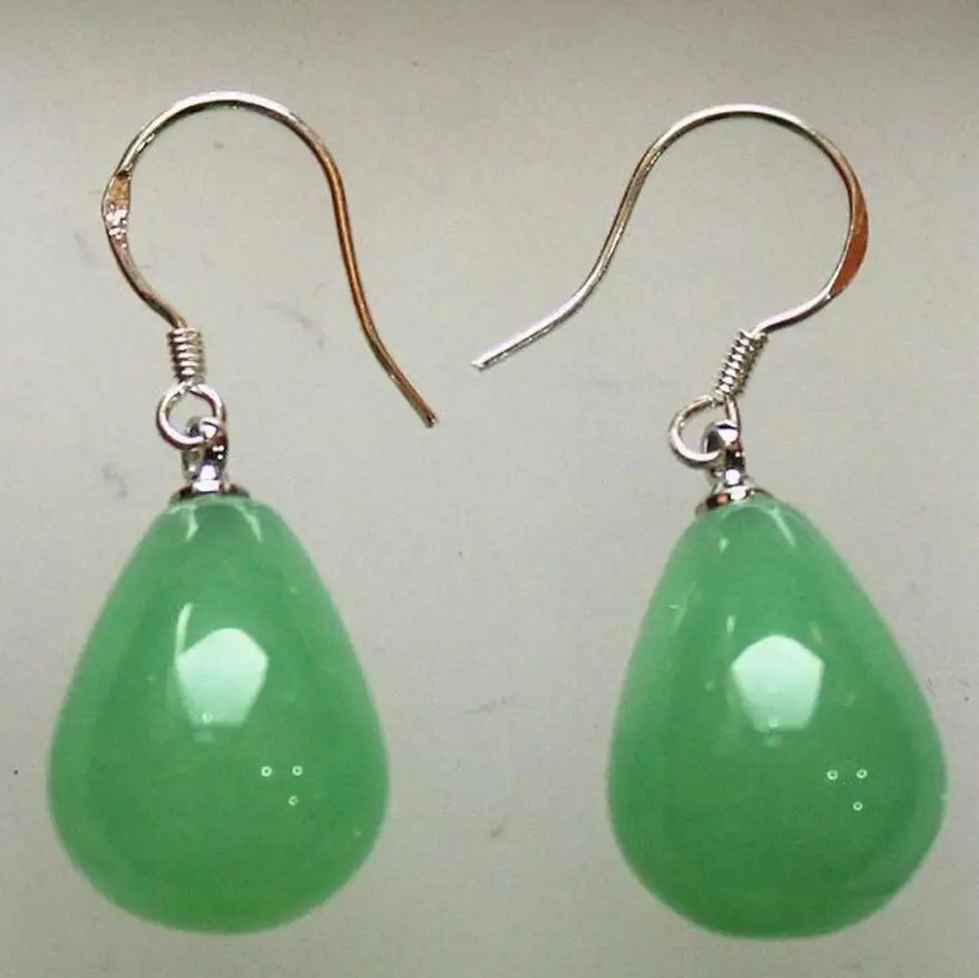 

wholesale 12*16mm beautiful light green jades earring