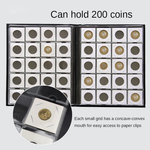 200 Dcs Coins Album A Fit Cardboard Coin Holders Professzionális Érme Gyűjteménykönyv Jelvények Tokens - Image 4