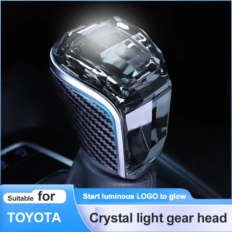 

For Toyota Camry Avalon Corolla Cross 18-22 Gear Shift Knob Crystal With Light Modified Accessories Side Light Bar 7 Colors