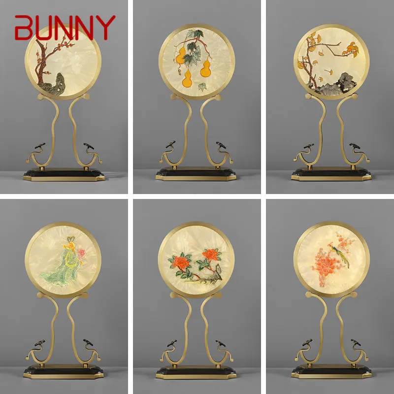

BUNNY Chinese Simple Table Lamp Vintage Brass LED Desk Light Creative Design for Home Bedroom Living Room Bedside Decor