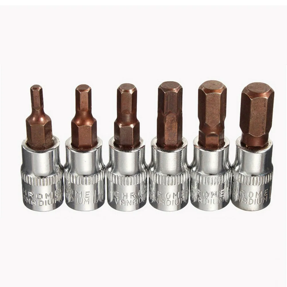 1/4 Inch Drive Hex Socket Bit Set 3mm 4mm 5mm 6mm 7mm 8mm Screwdriver Bits Hand Tools H3 H4 H5 H6 H7 H8 1/5/6pcs