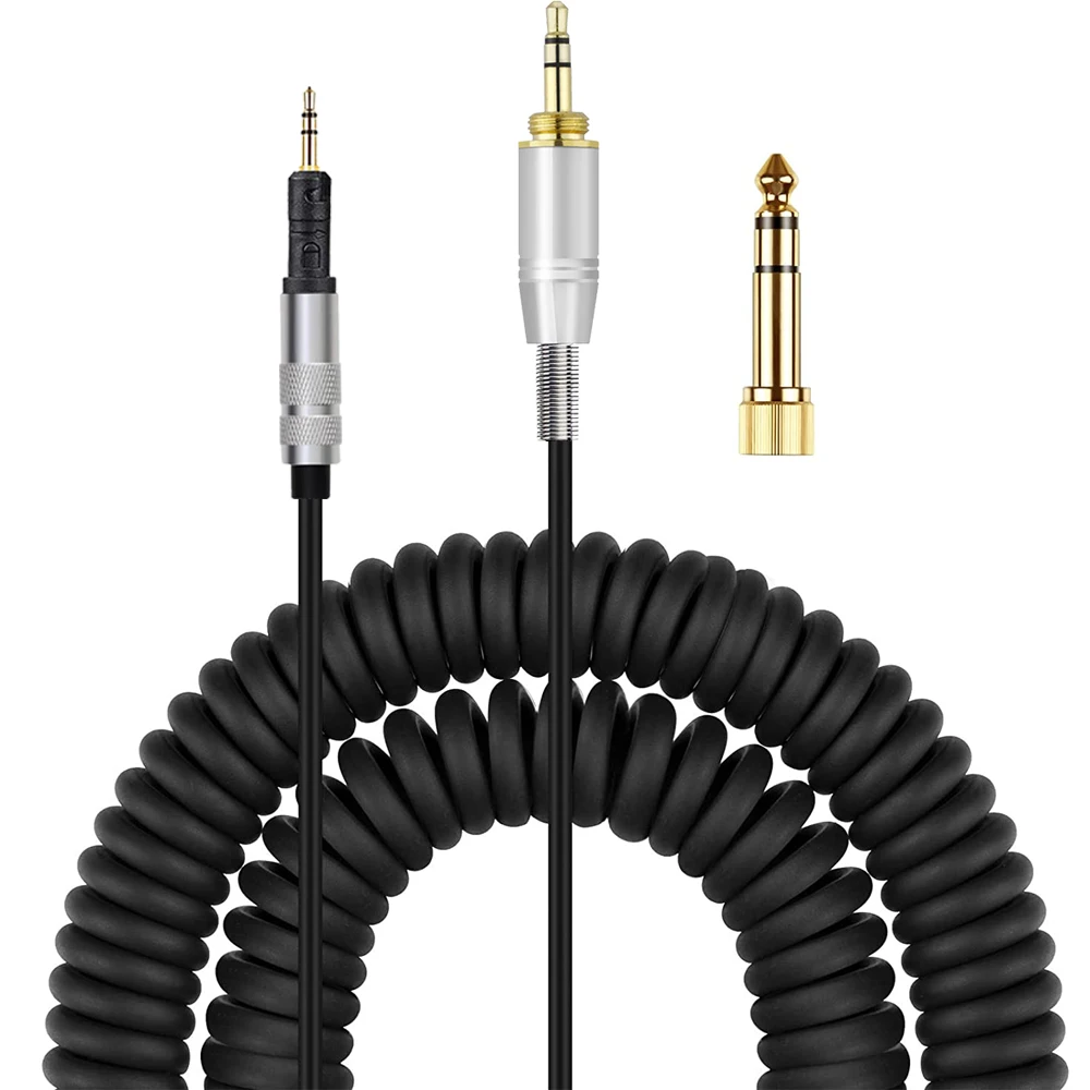 Spring Relief Coiled Cable for KRK KNS 6400 6402 8400 8402 KNS6400 KNS8400 KNS8402 KNS6402 Headphones Cables Cords Wire