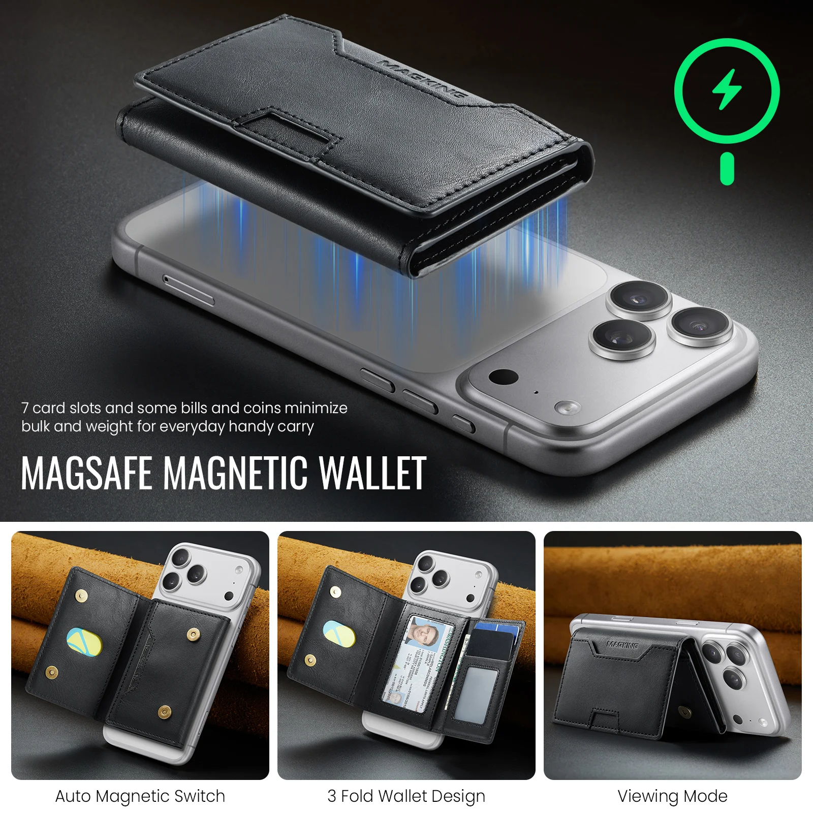 Premium RFID Blocking Magnetic Card Holder with Multi-Slot Design