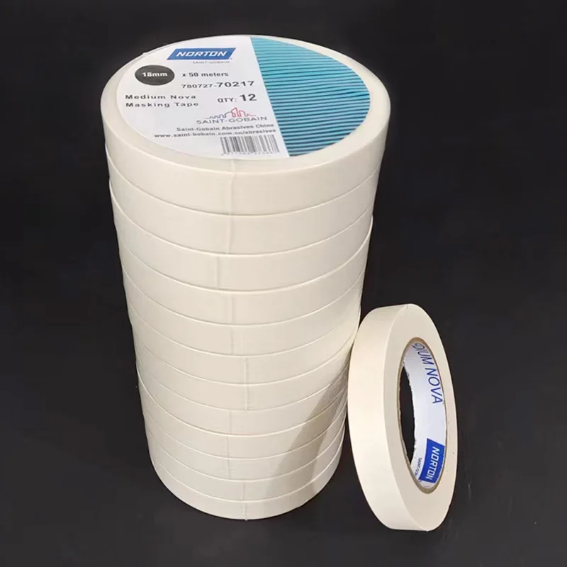 Saint-Gobain NORTON 크래프트 종이 마스킹 테이프, 산업용 보호, 고점도, 18mm x 50m