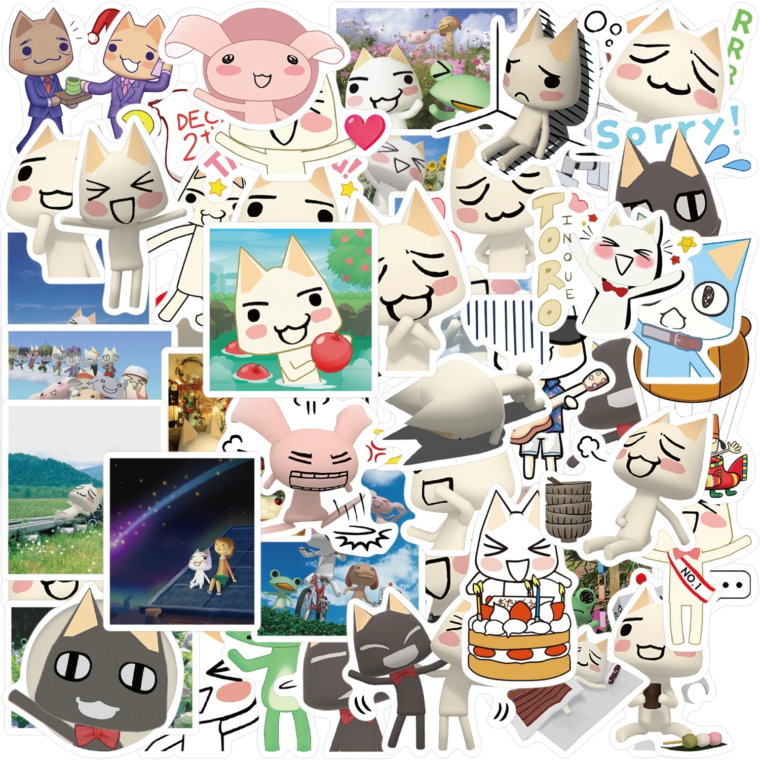 10/50Pcs Japan Kawaii Stickers Toro Inoue Cat Decalcomanie Laptop Graffiti Skateboard Phone Valigia Cartoon Stickers Giocattolo Regalo Per Bambini