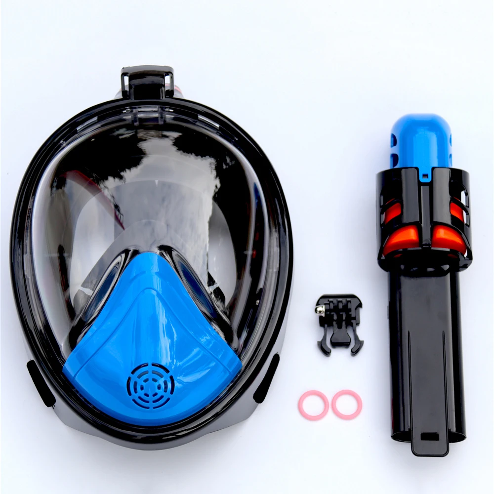 Snorkeling Diving Mask Diving Mask Full Face Panoramic View Anti-fog Anti-Leak Swimming Scuba Underwater GoPro Compatible