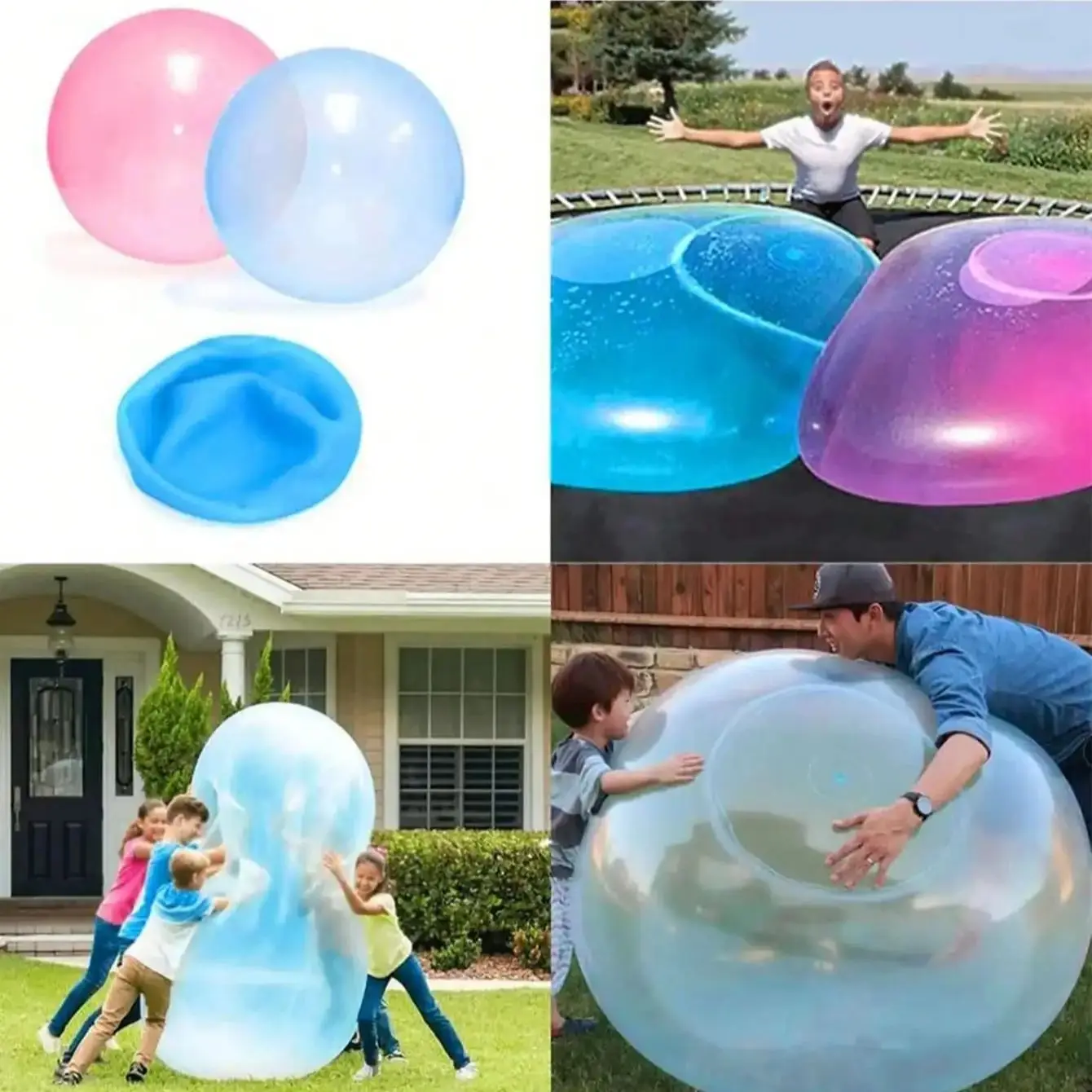 Water Toys Inflatable Water Toys Water Balloons Inflatable Ball Toys 1pc-Fun Water Balloons Inflatable Wubble Bubble Ball Balloon Giant Beach Ball Balloons Toys Adult Garden Outdoor Pool Kids Toys