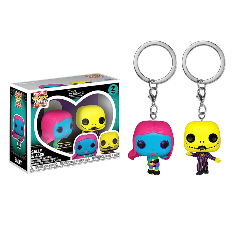 Funko POP DISNEY Skeleton Jack Sally y Jack Sewing Sally (sentada) ZERO OOGIE BOOGIE Pocket Pop Llavero Colección Modelo Juguetes