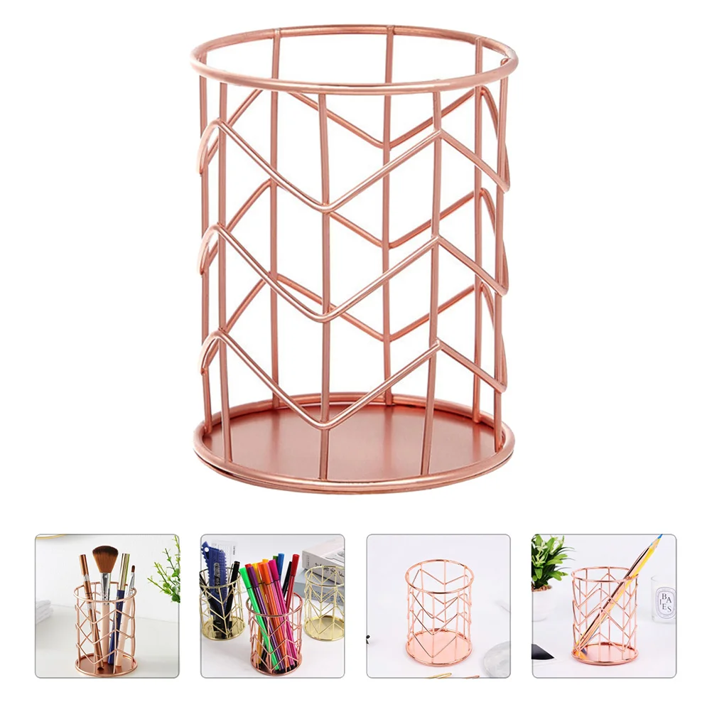 

Stylus Wrought Iron Storage Tube Desk Pencil Holder Brush Wire Multipurpose Desktop Organizer