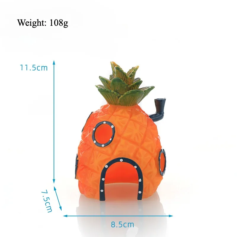 1PCS Cartoon Character Pineapple House Fish Shrimp Hideout Aquarium Decoration Landscaping Accessories Fish Tank House fish tank ornaments fish tank decorations aquarium ornaments mini landscape ornaments