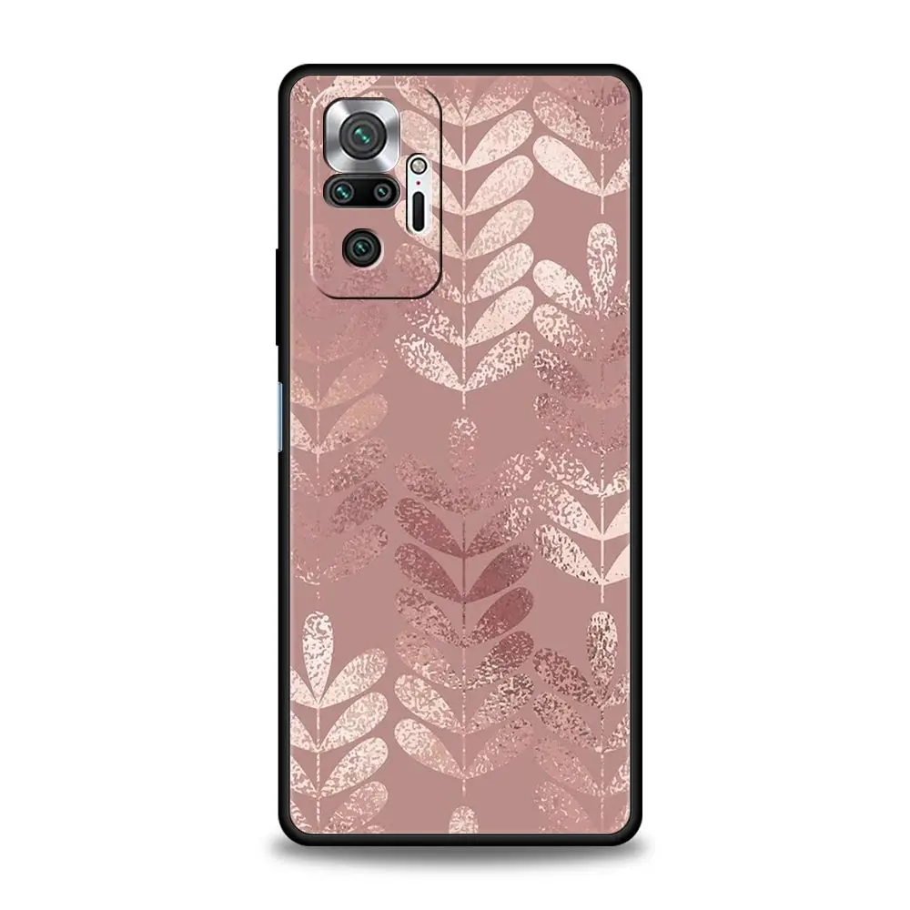 Gold Rose Love Heart Soft TPU Phone Case
