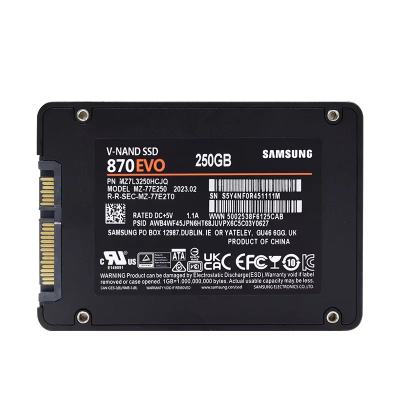 Samsung SATAIII SSD 870 Evo 2TB 1TB 500GB 250GB Internal