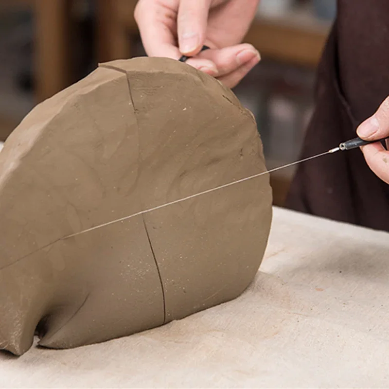 Outils de poterie, outils de coupe de boue, bricolage de Sculpture en argile faite à la main, ligne de coupe de boue, outil de coupe de boue, tréfilage en acier et céramique 4