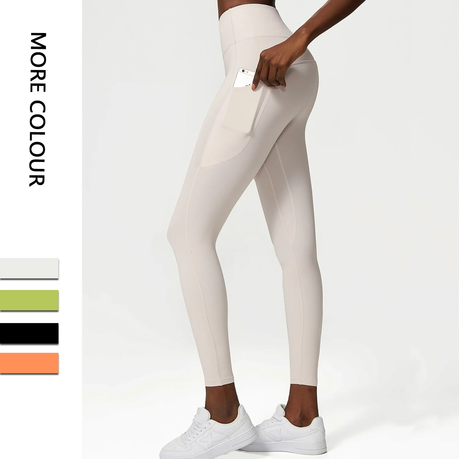 Dave&Di Fashion Breathable Splicing Slim Fit  Naked Yoga Pants  Women's Sports Fitness SeamlessCropped Pants Women