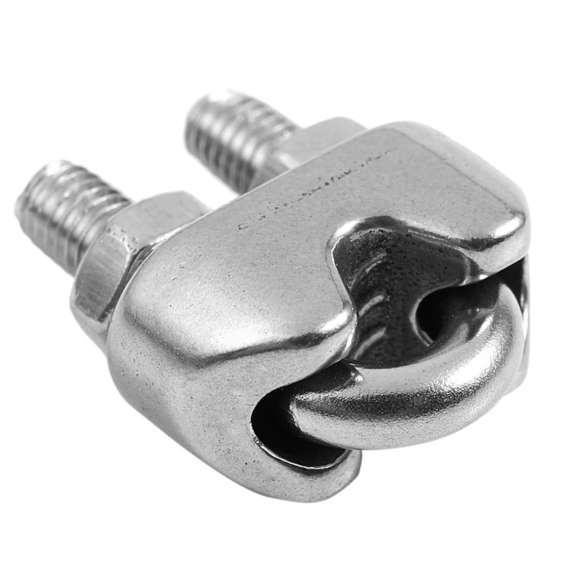 12Pcs Stainless Steel Cable Clip Saddle Clamp For Ropes 0.3Cm 3Mm Wire