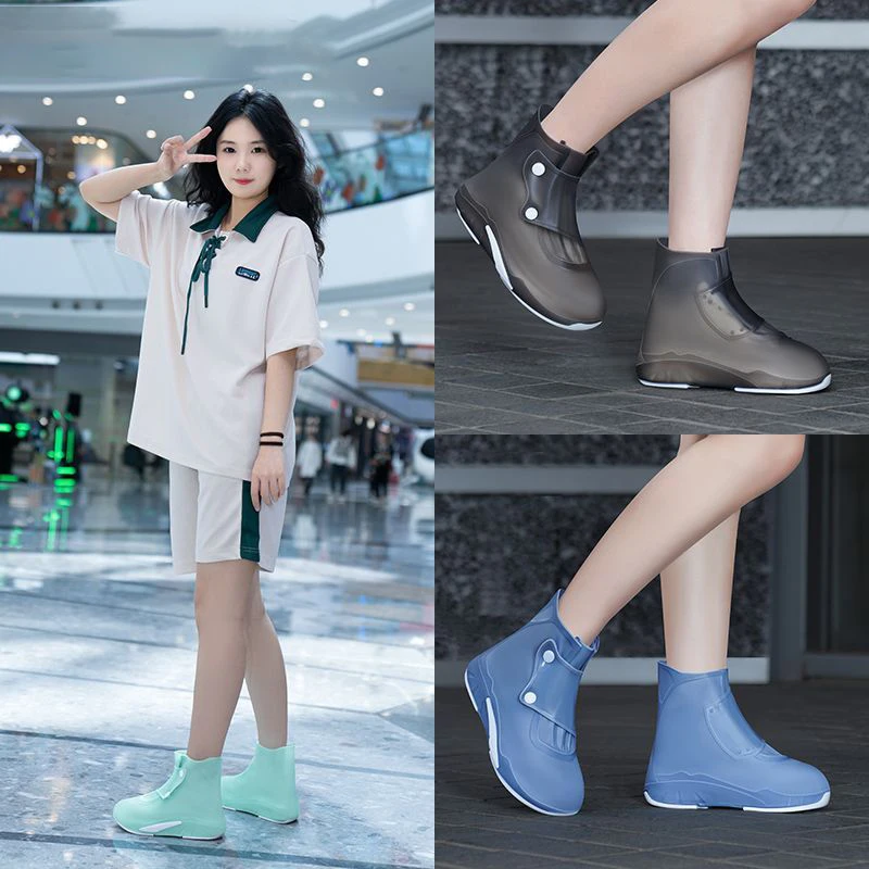 2024 New transparent shoe covers waterproof slip-resistant sneakers protector women shoe waterproof cover cycling overshoes