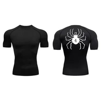 Anime Hunter x Hunter GYM Compression Tshirts Running Fitness Tight Sportswear Short Sleeve Summer Breathable Sport Spider Top 1