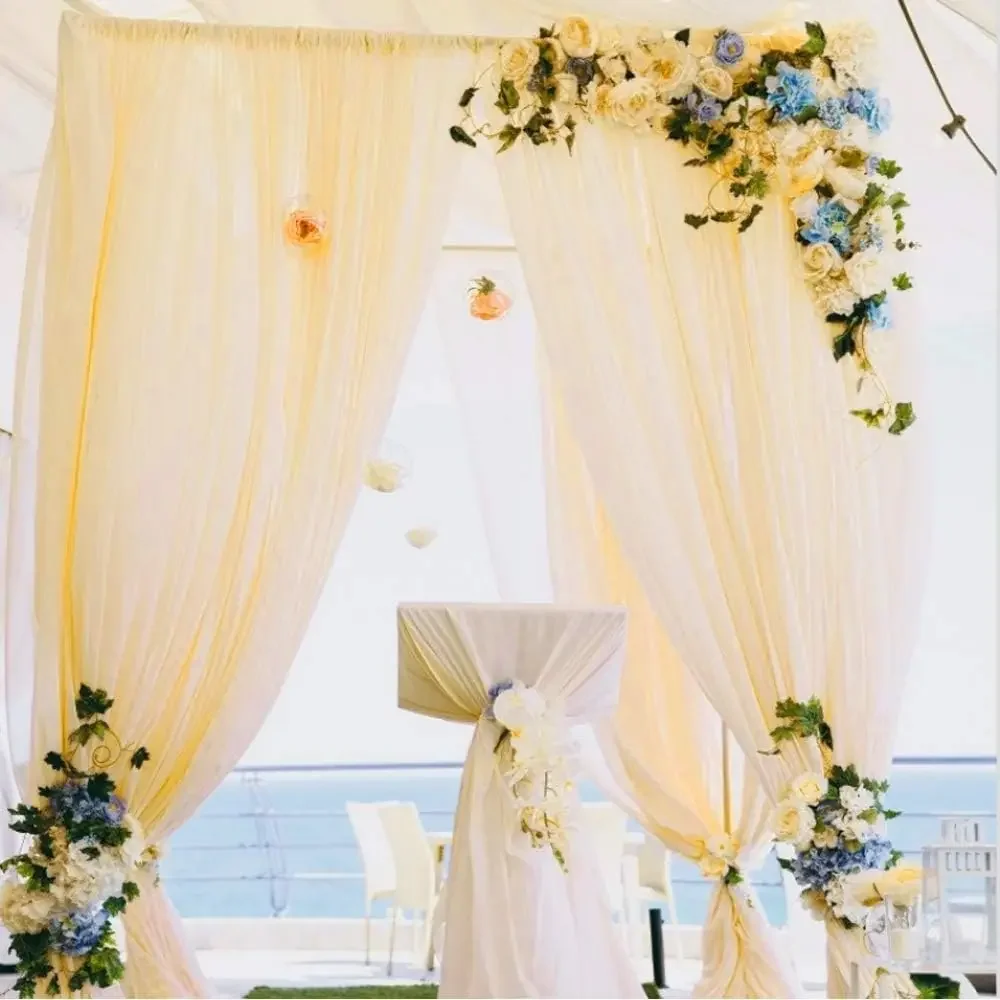 

394 X 53Inch Sheer Scarf Swags Valance Organza Sheer Fabric Chair Sashes for Wedding Arch Drapes Ceiling Panels Party Decoration