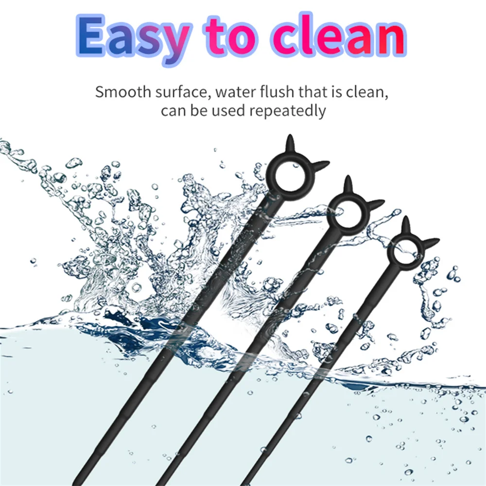 Penis Sex Toys Penis Sounding Rod Toy Urethral Plug Cock Insertion Dilator Urethra Masturbator Silicone Horse Eye Stick