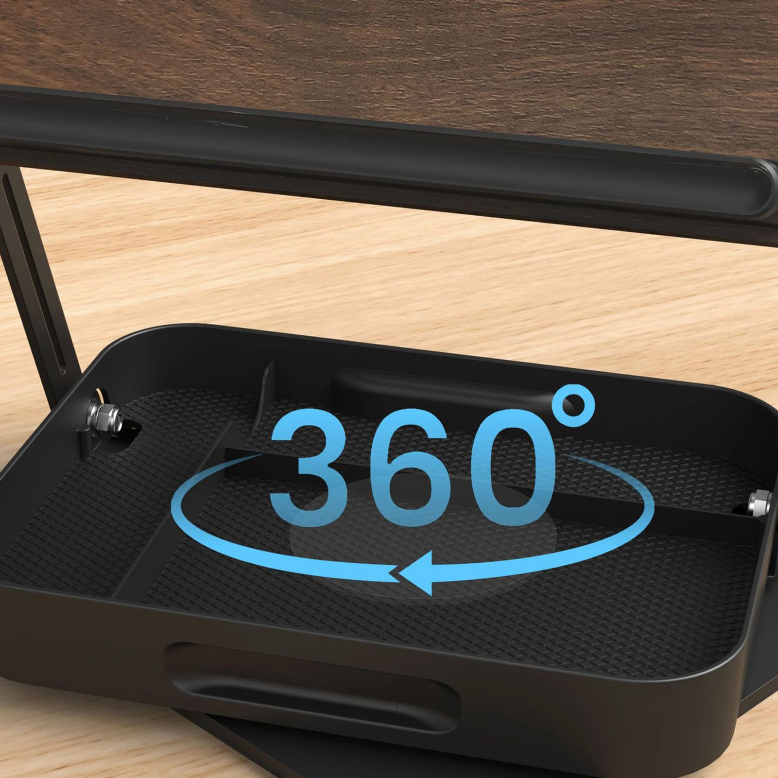 회전식 받침대가 있는 데스크탑 책꽂이, 나무 패널 페이지 클립, 수납 공간, 접이식 각도 조절 가능