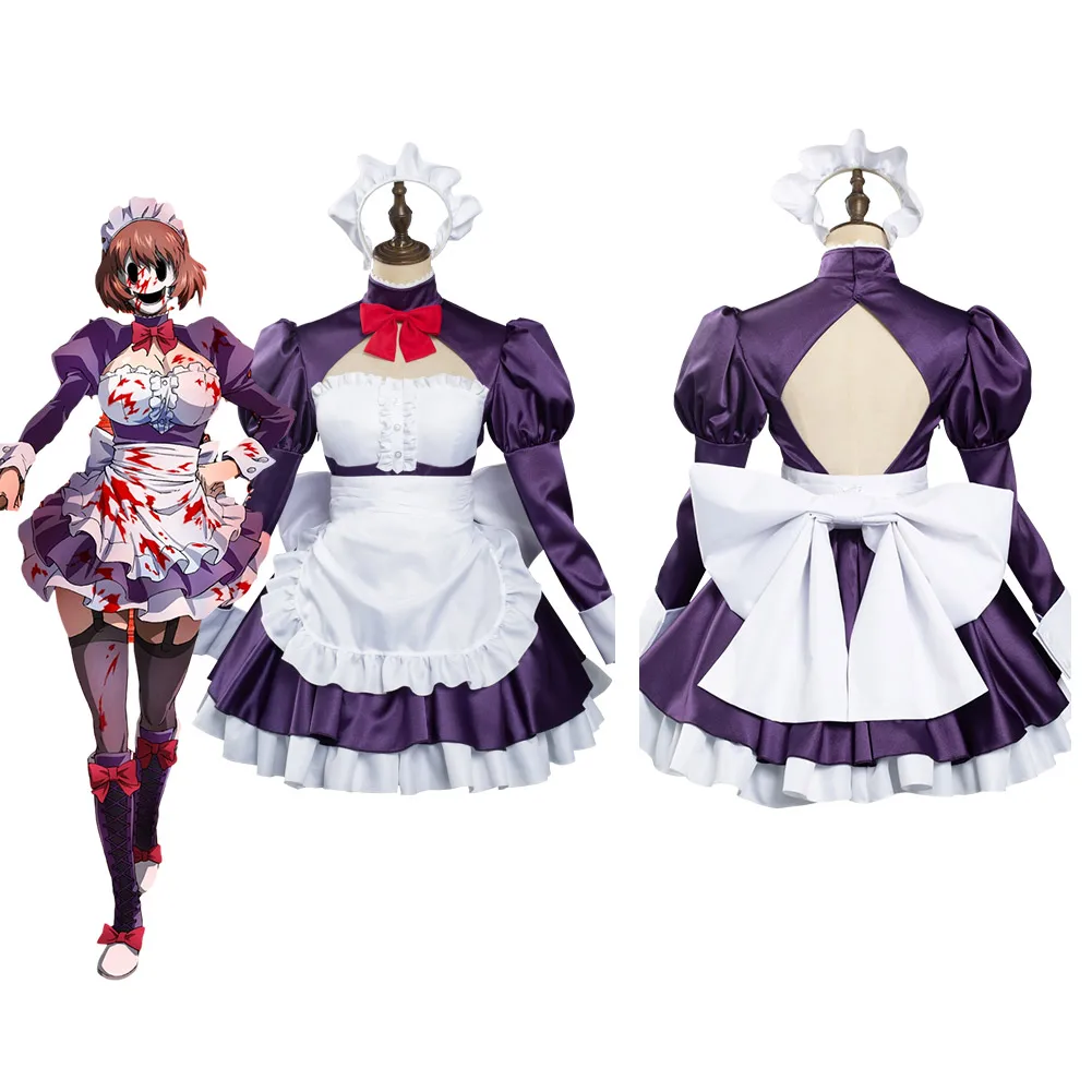 

Anime High-Rise Invasion Maid-fuku Kamen Cosplay Costume Maid Dress Outfits Halloween Carnival Suit