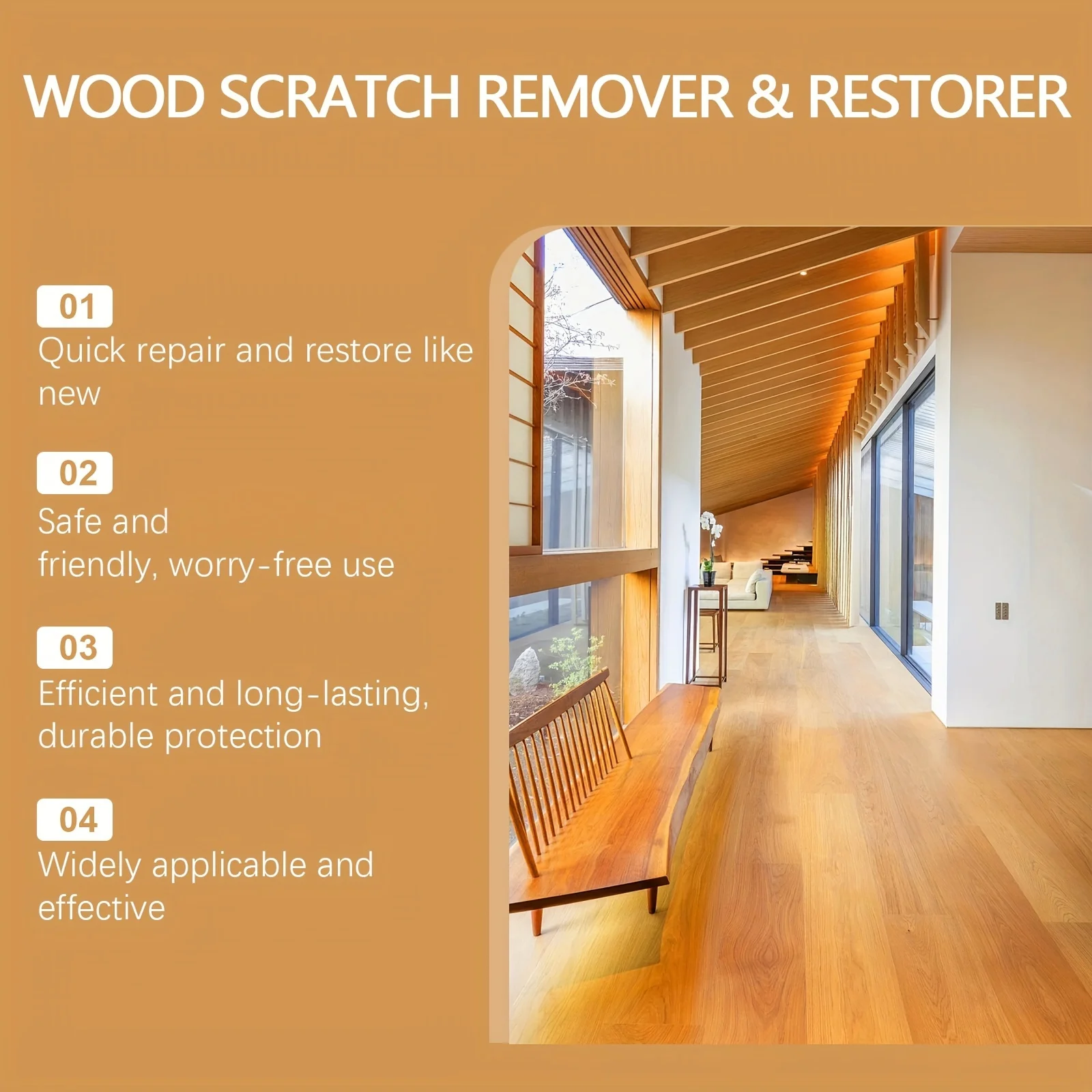 Wood Scratch Remover Desk Scratch Restorer Filler Floor Polish and Natural Shine Dark Wood Furniture And Floor Cover Scratches